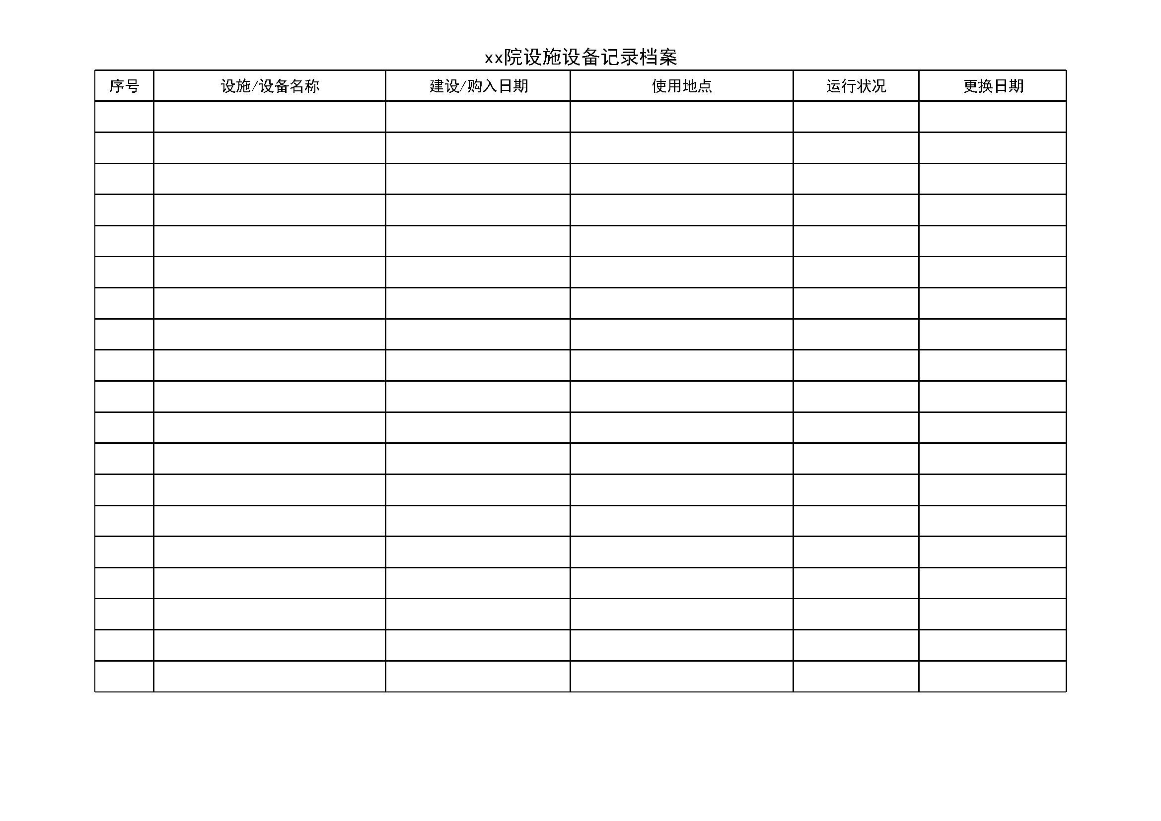 3.6.1.4设施设备档案