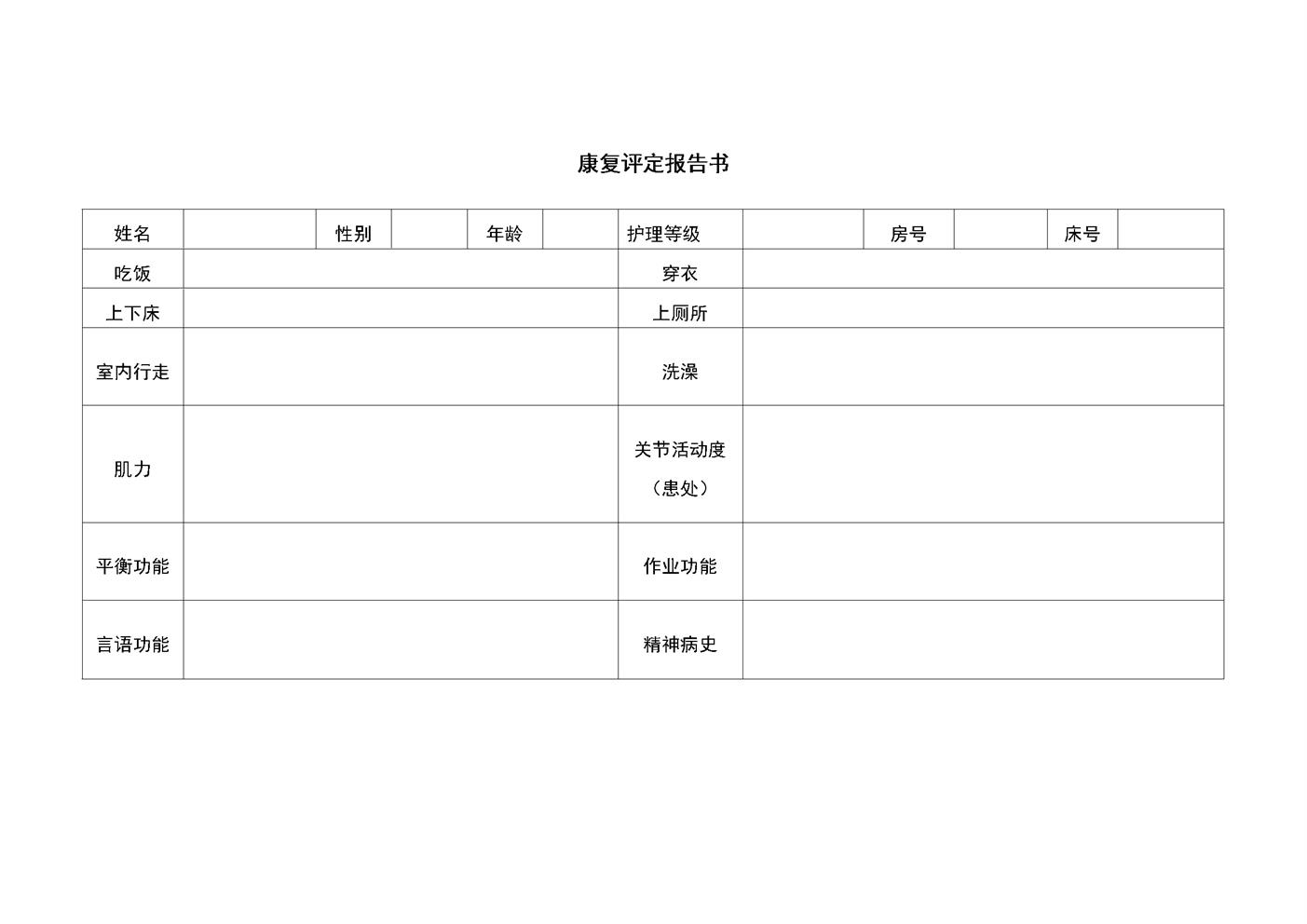 4.11.3.1康复服务-康复评定报告