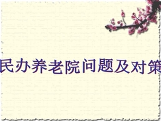 民办养老院问题及对策