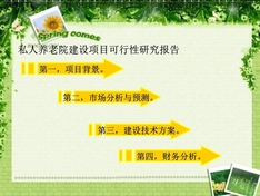 私人养老院建设项目可行性研究报告