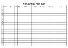 养老无忧养老院老年人预约登记表