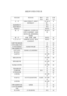 养老院康复科治疗项目及价格