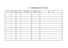 敬老院院民去世登记表