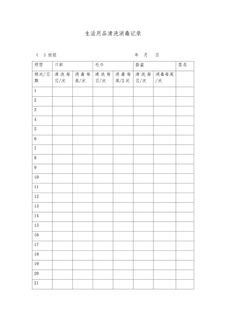 4.4.2.3生活用品清洗消毒记录